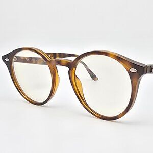 *SOLD* Ray-Ban RB2180 710/73 Polished Light Havana Round Eyeglasses Frame Italy